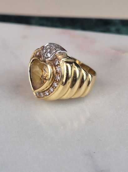 18K yellow gold 750 thousandths cocktail...