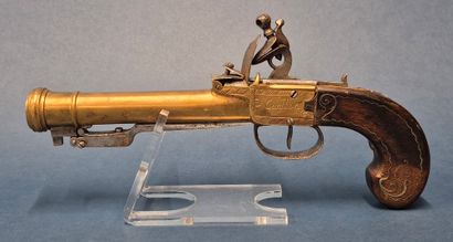 Rare pistolet de marine à carcasse et canon...