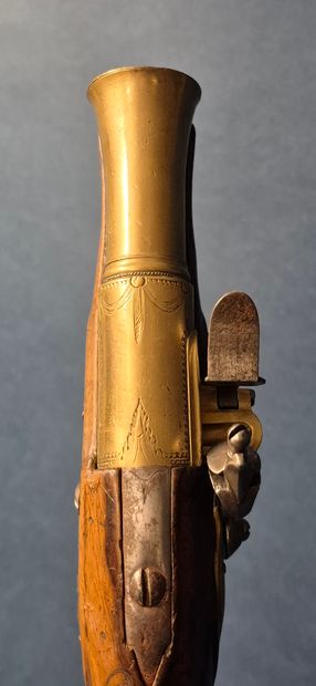Pistolet tromblon de marine à silex début...