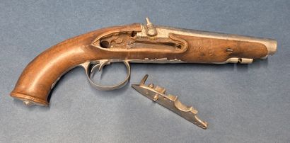 Un fort pistolet à percussion à double canon...