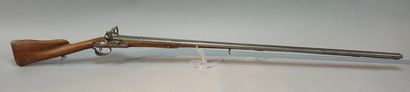 Vers 1800, long fusil de chasse à silex à...