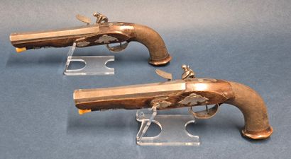Jolie paire de pistolet à silex période Empire...