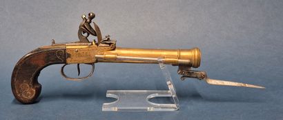 Rare pistolet de marine à carcasse et canon...