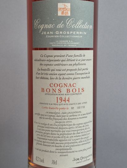 1 Bouteille de COGNAC Bons Bois, 1944, Sélection...