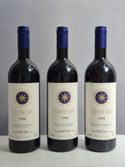 3 Bottles SASSICAIA 1998 - BOLGHERI