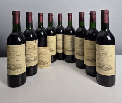 9 bottles Château BELLEVUE La FORET 1995....