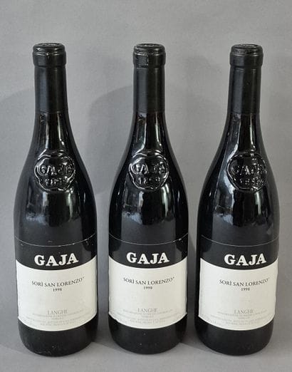3 bottles BARBARESCO - GAJA SORI SAN LORENZO...