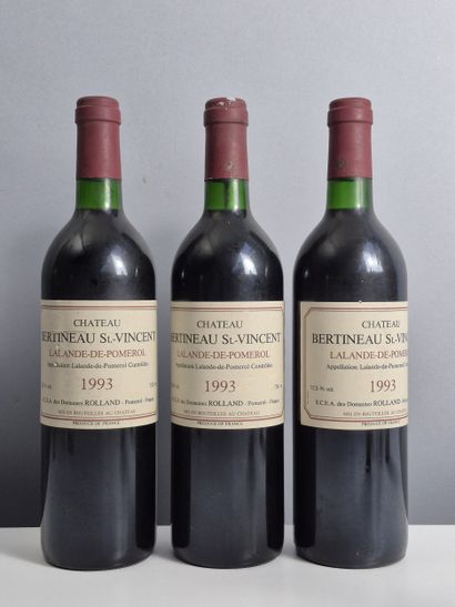 3 bottles Château BERTINEAU St. VINCENT 1993...
