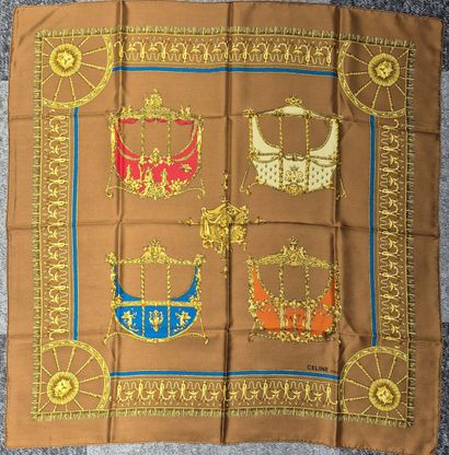 CELINE
Printed silk square decorated with...