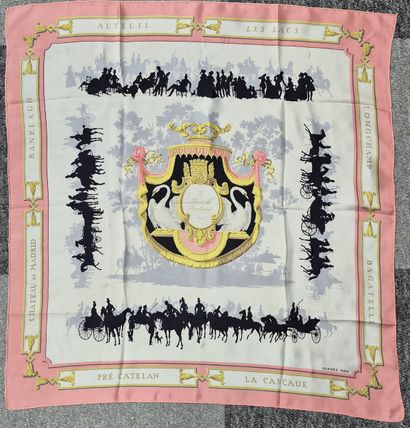 HERMES Paris 
Made in France 
Printed silk...