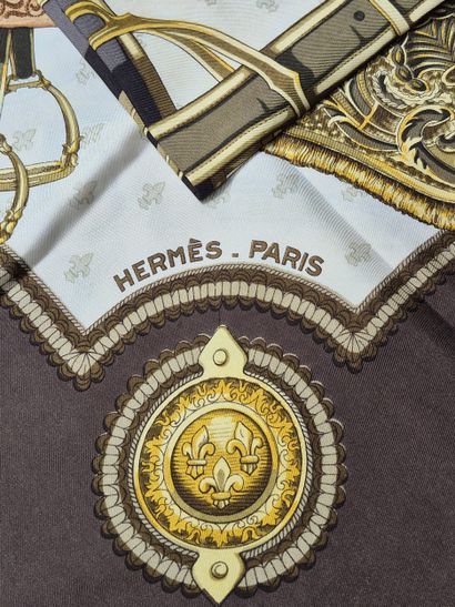 HERMES Paris
Made in France 
Printed silk...