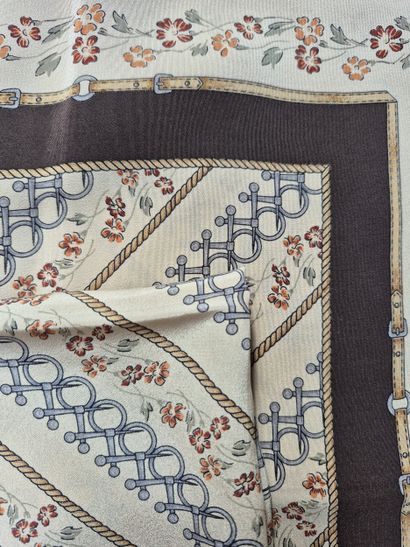 CELINE 
Set of two small printed silk crepe...