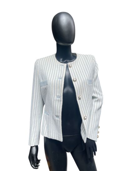 Celine SORIA
Veste en coton blanc et bleu...