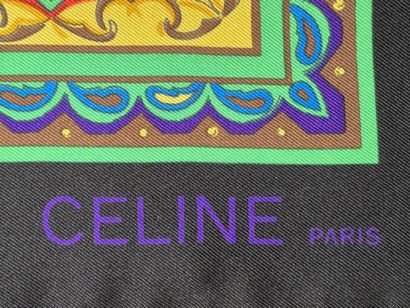 CELINE
Printed silk square with multicolored...