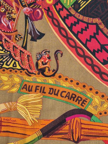HERMES Paris
Made in France 
Printed cashmere...