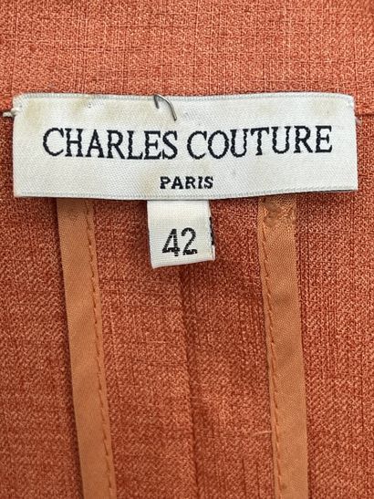 Charles COUTURE Paris 
Robe chemise orange...