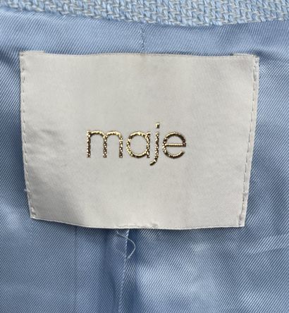MAJE 
Veste courte bleue ciel en coton et...
