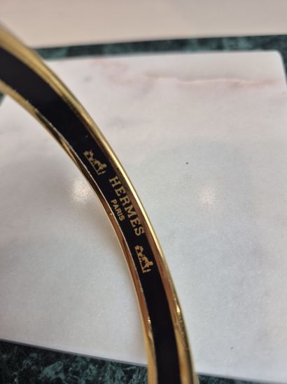 HERMES
Half set of enamelled gilt metal with...