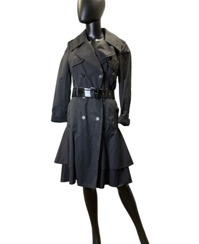 Jean Paul GAULTIER - Robe trench noir, ceinture...