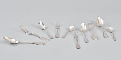 Partie de ménagère 60 pièces en argent 950...