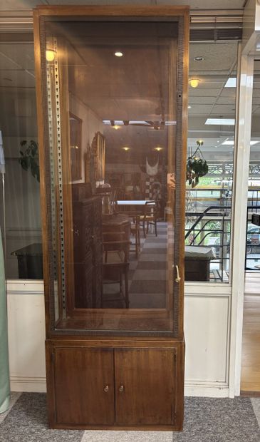 Pair of display cabinets in exotic wood veneer,...