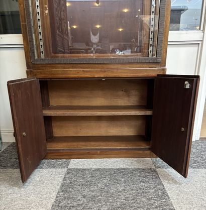 Pair of display cabinets in exotic wood veneer,...