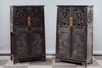 CHINA, early 20th century 
Pair of blackened...