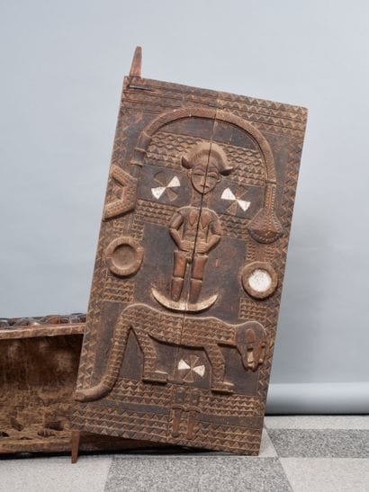 IVORY COAST
Baule door in blackened carved...