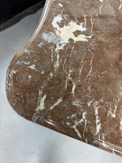 Large table with black patinated and gilded...