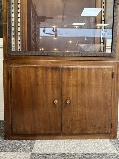 Pair of display cabinets in exotic wood veneer,...