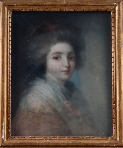 19th century French school 
Young woman with...
