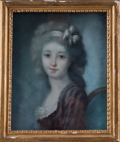 19th century French school 
Young woman with...