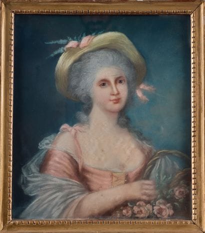 19th century French school 
Young woman with...