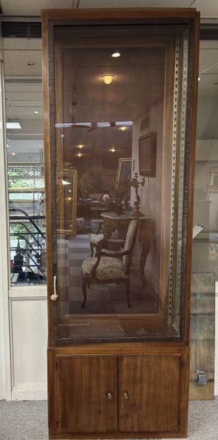 Pair of display cabinets in exotic wood veneer,...