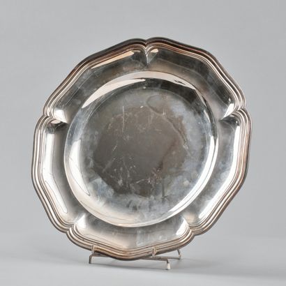 Plat rond de présentation en argent 950 millièmes...