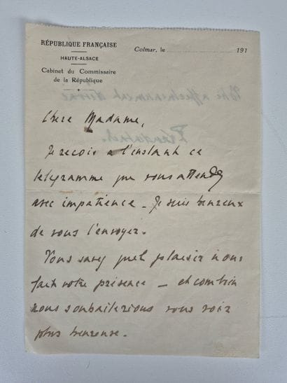 Four handwritten letters from Pierre Fresnay...