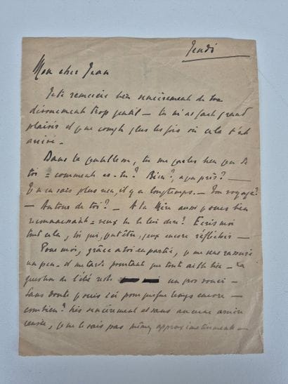 Seven handwritten letters from Pierre Fresnay...