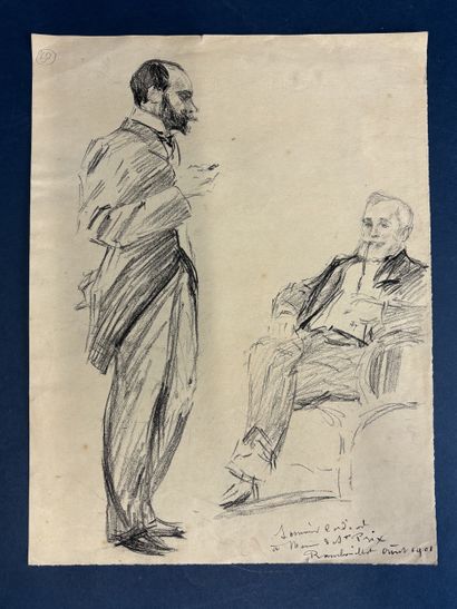 Un dessin au fusain « le président E.LOUBET...