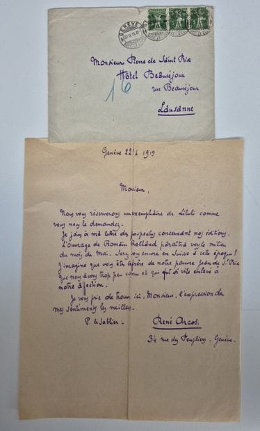 An autograph letter from 