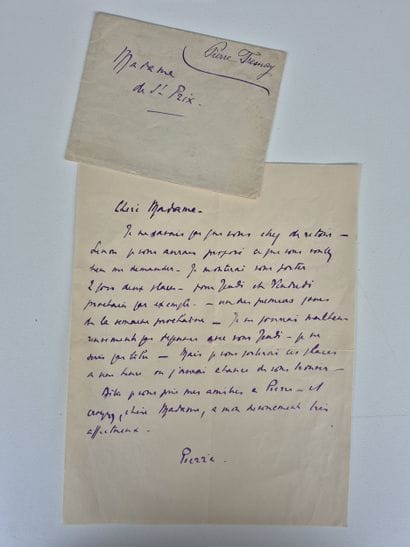 Five handwritten letters from Pierre Fresnay...