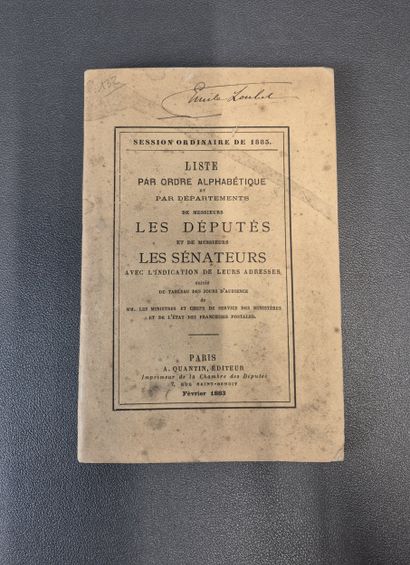 Fonds LOUBET – Autographe / « Liste par ordre...