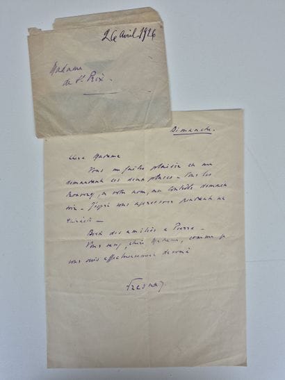 Seven handwritten letters from Pierre Fresnay...