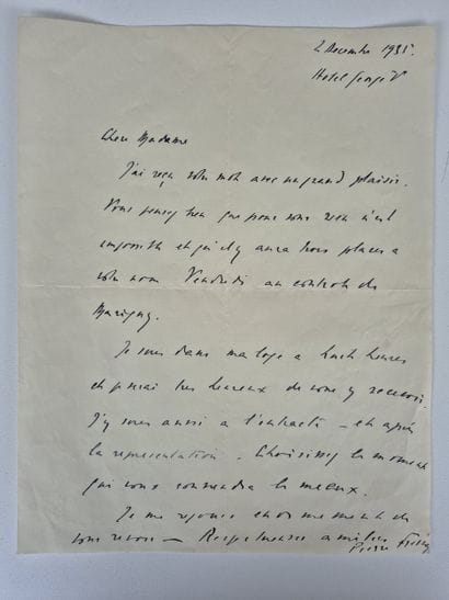 Seven handwritten letters from Pierre Fresnay...