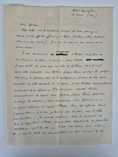 Seven handwritten letters from Pierre Fresnay...