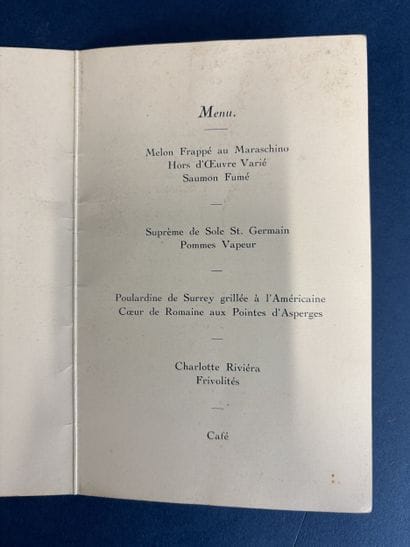 A menu from the 