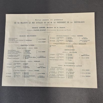 Fonds LOUBET – Italie / programme de la Revue...