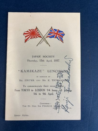 A menu from the Savoy Hotel in London autographed...