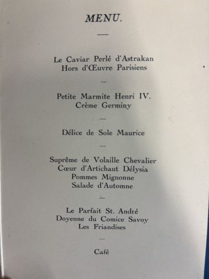 A menu from the 