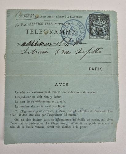 An autograph letter and telegram with autograph...