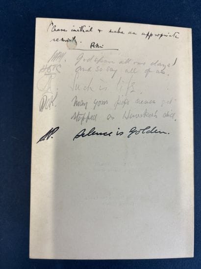A menu from the Savoy Hotel in London signed...